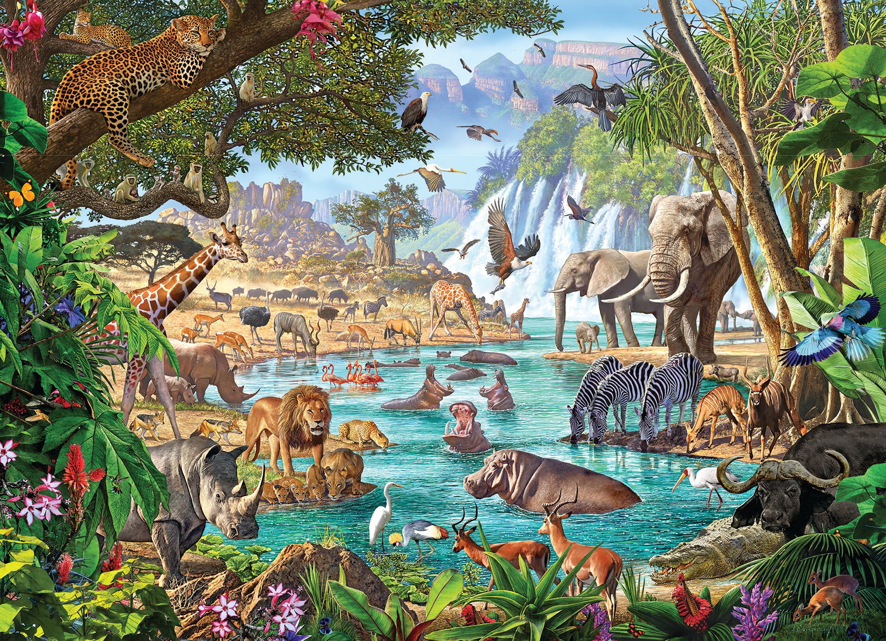 cobble-hill-river-of-life-familienpuzzle-350-teile-safari image 2