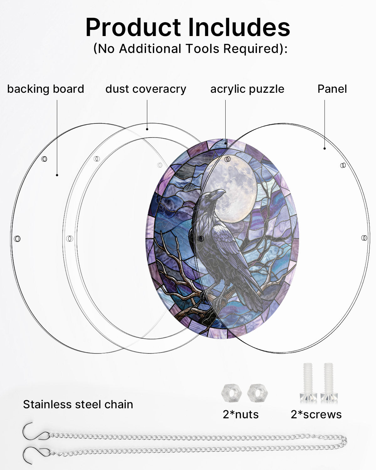 kaayee-suncatcher-puzzle-moonlit-raven-fensterbild-m image 6