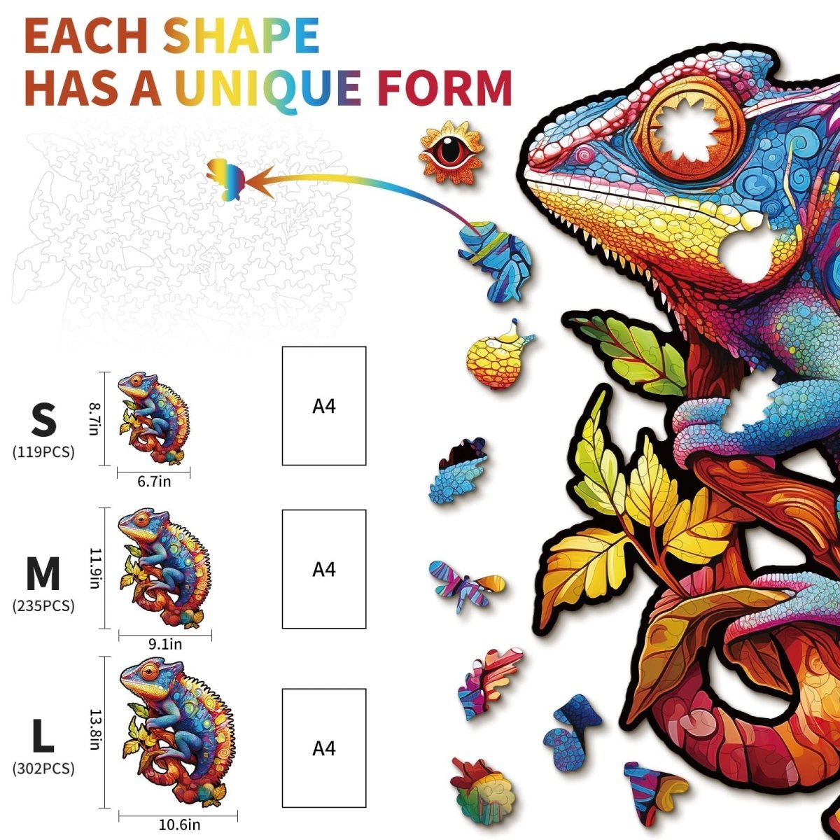 kaayee-wooden-puzzle-cham-leon-holzpuzzle-medium image 3