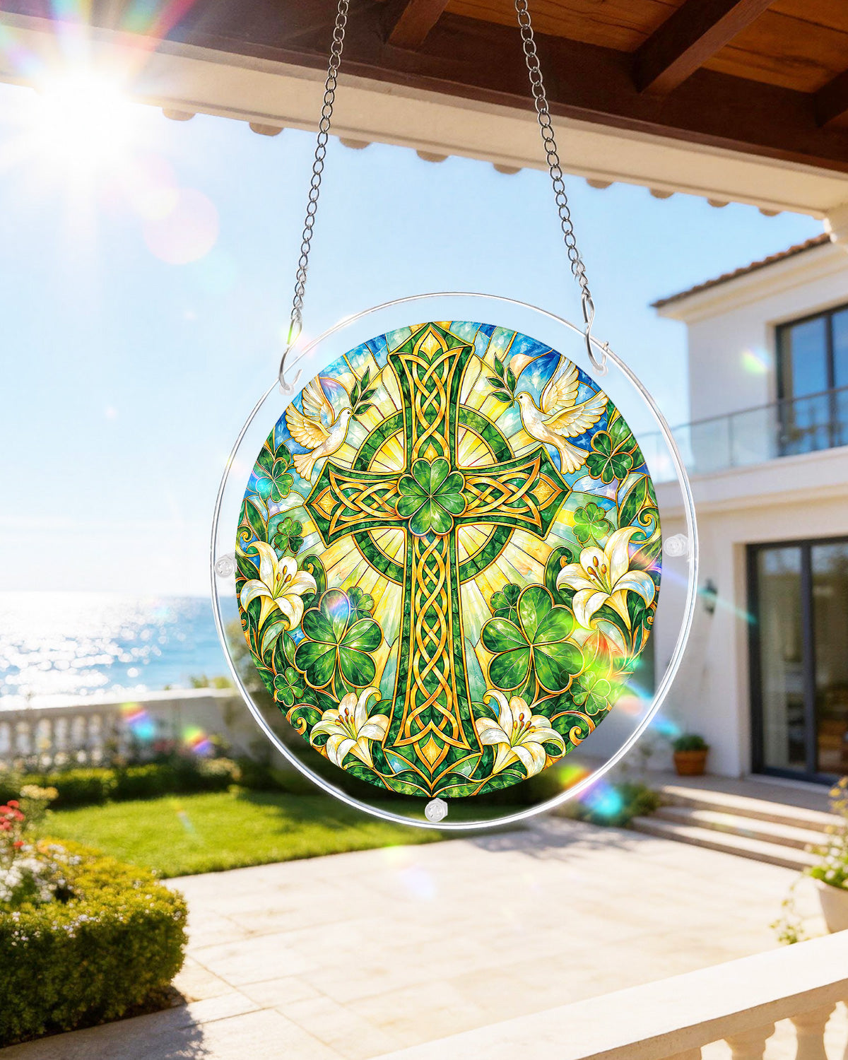 kaayee-suncatcher-puzzle-emerald-cross-fensterbild-medium image 6