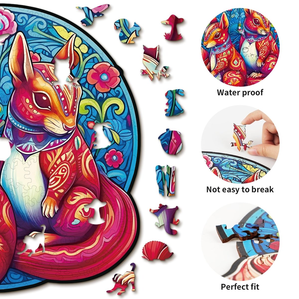 kaayee-wooden-puzzle-squirrel-friends-holzpuzzle-medium-eichh-rnchen image 2