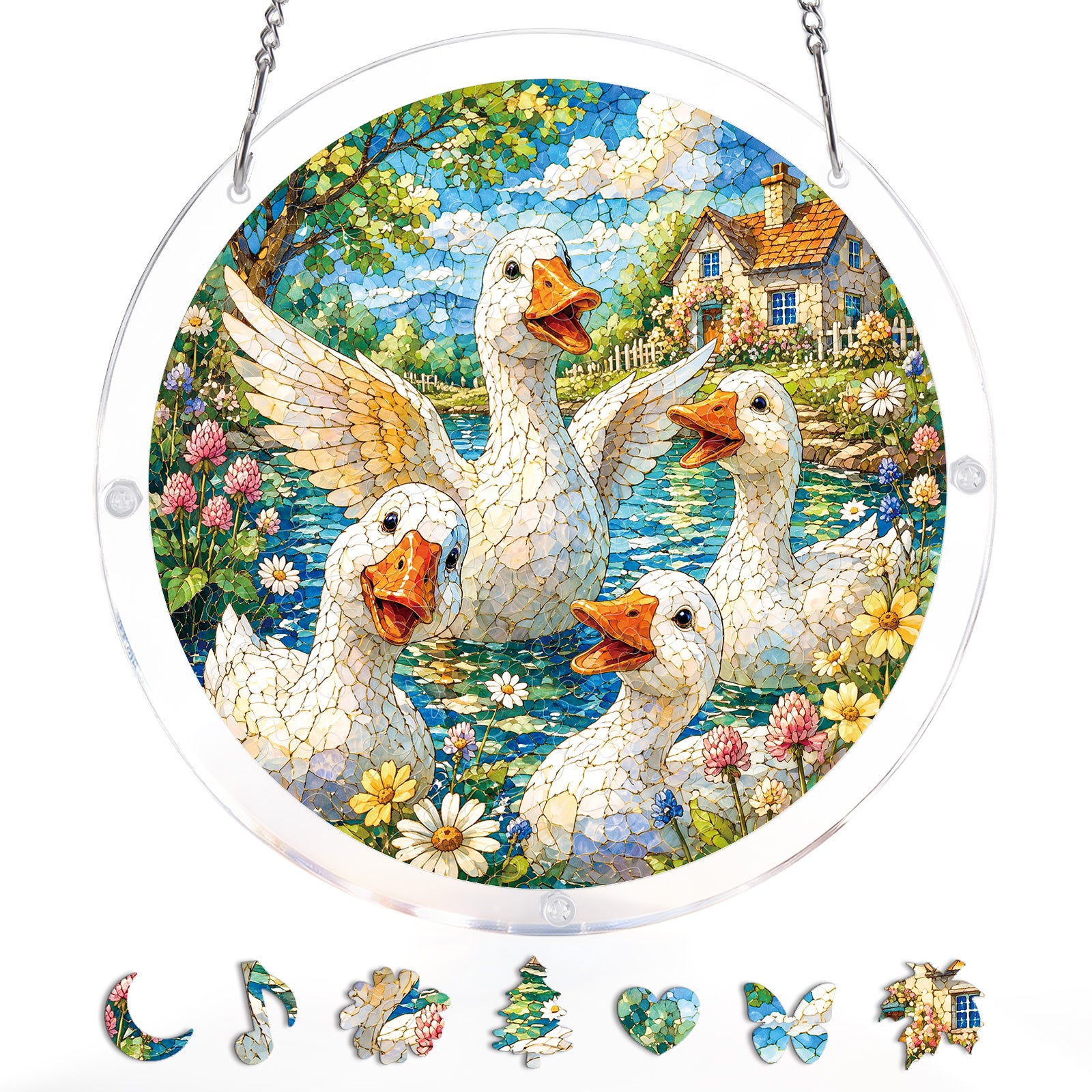 kaayee-suncatcher-puzzle-lakeside-goose-fensterbild-large-garten image 3