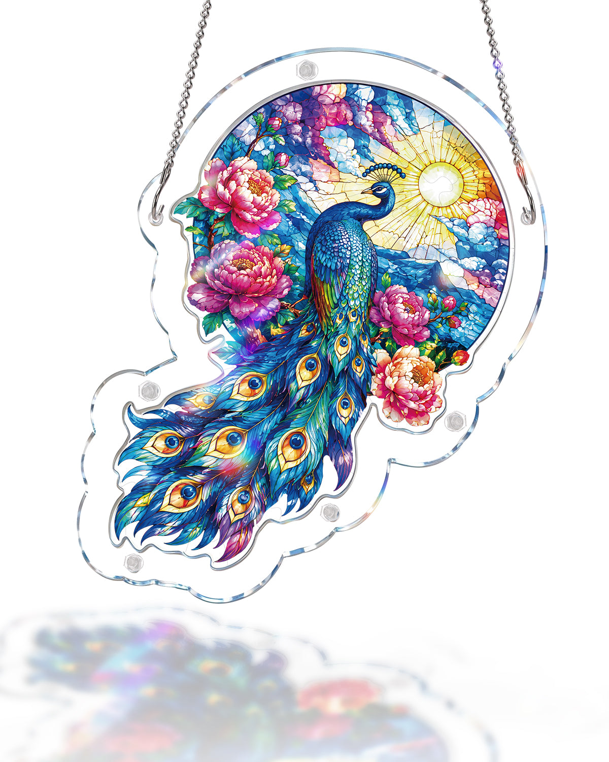 kaayee-suncatcher-puzzle-moonlit-peacock-garden-fensterbild-small image 1