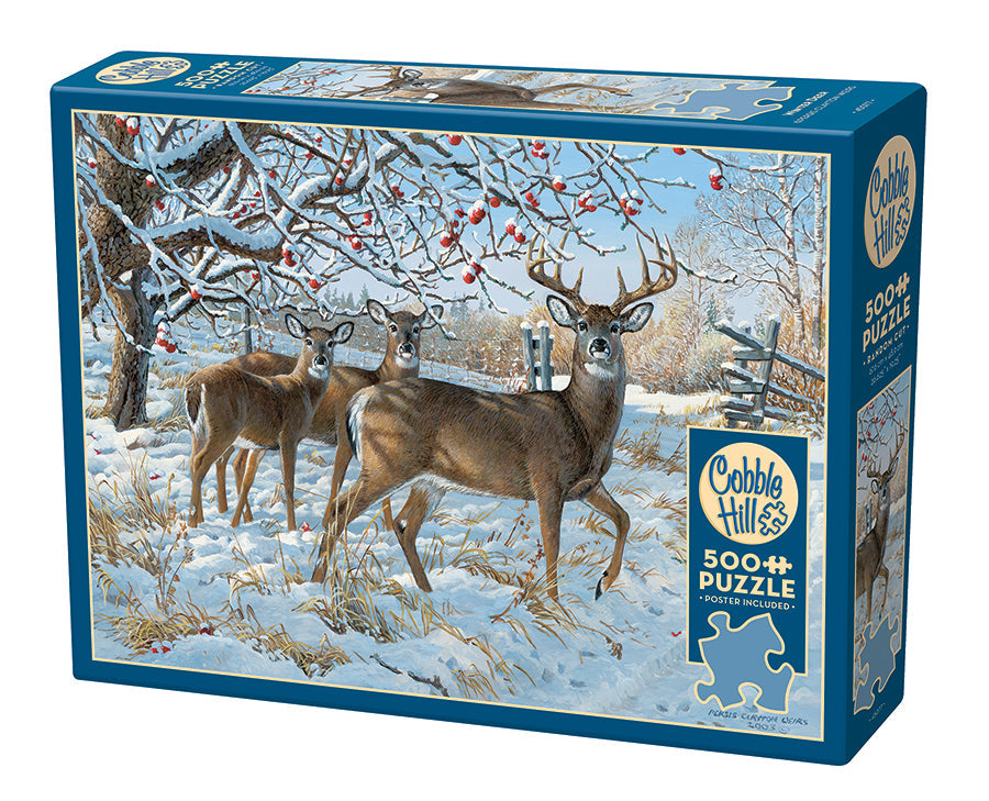 cobble-hill-500-piece-winter-deer-puzzle-500-teile-winter image 1