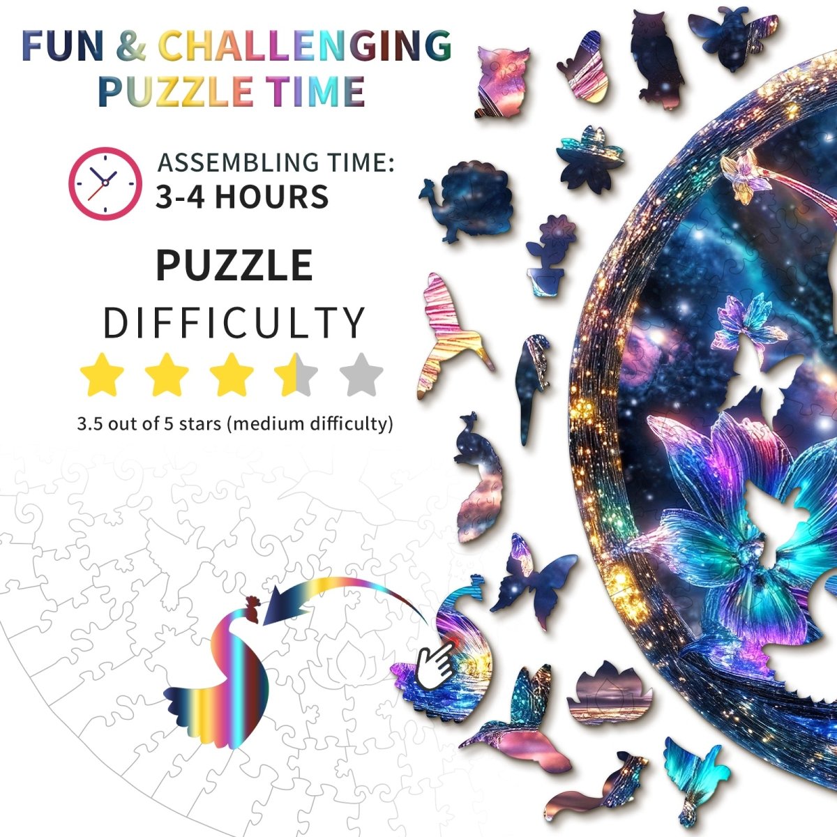 kaayee-hummingbird-holz-puzzle-medium-kolibri-motiv image 5