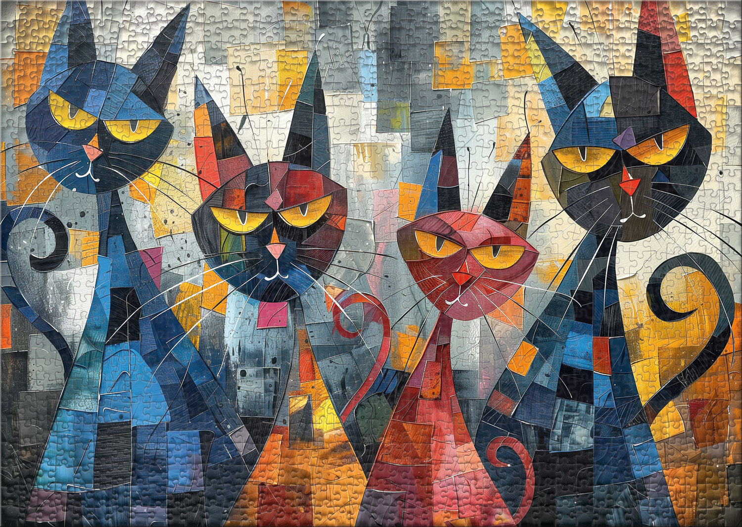 ulmer-puzzleschmiede-geschlossene-gesellschaft-puzzle-1000-teile-katzen image 2
