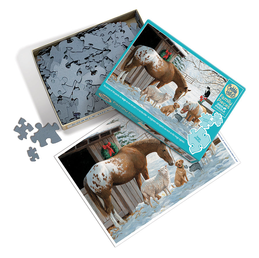 cobble-hill-family-pieces-350-winter-barnyard-puzzle-bauernhof-winter image 3