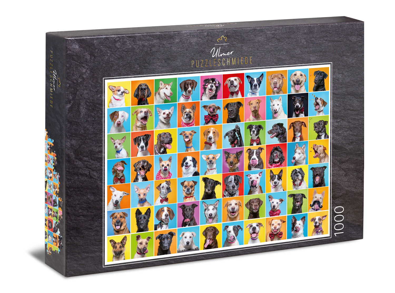 ulmer-puzzleschmiede-bunter-hund-puzzle-1000-teile-hunde-collage image 1