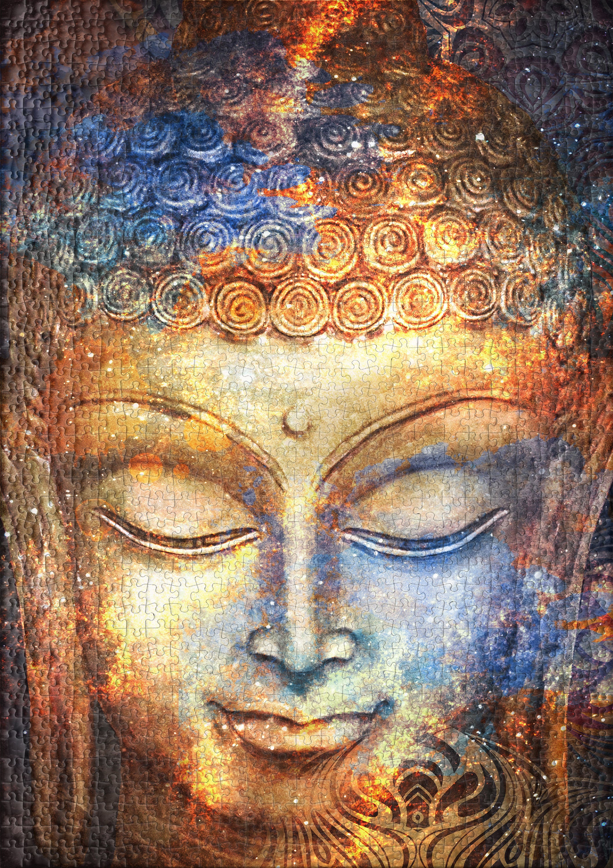 ulmer-puzzleschmiede-puzzle-1000-teile-buddha-aquarell-goldmotiv image 2