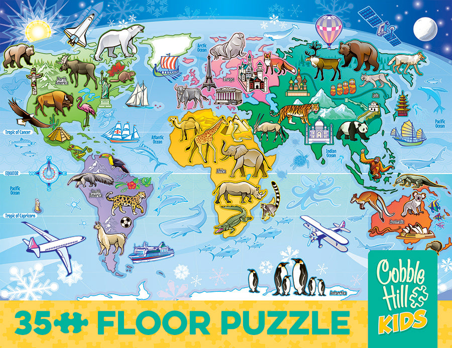 cobble-hill-floor-puzzles-map-of-the-world-bodenpuzzle-35-teile image 5