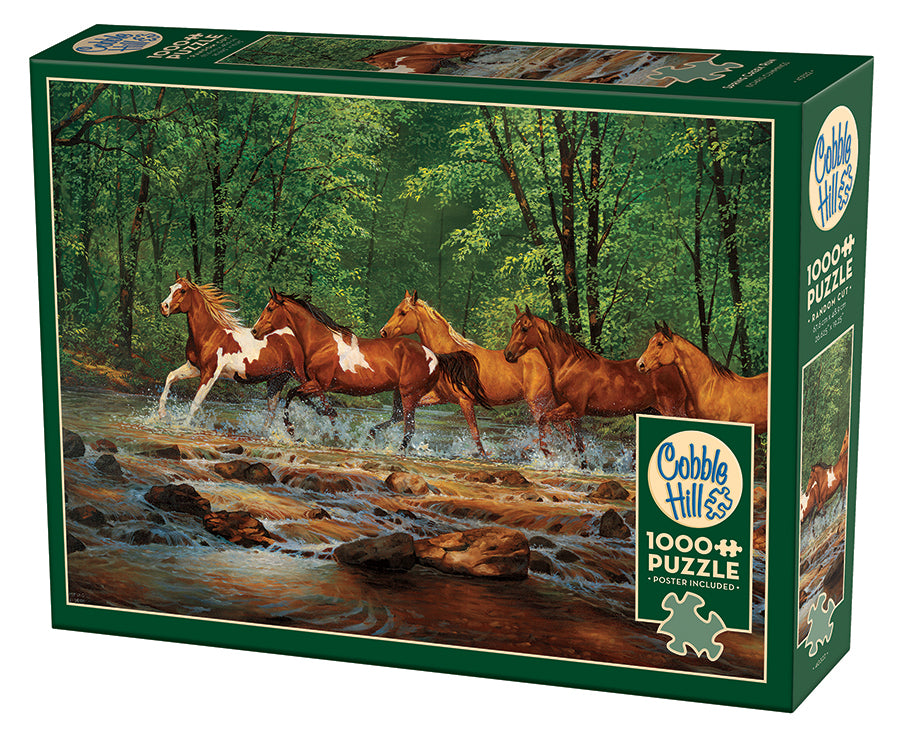 cobble-hill-1000-piece-spring-creek-run-puzzle-1000-teile-pferde image 1