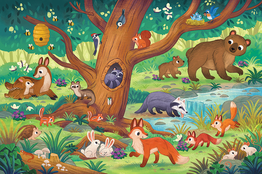 cobble-hill-floor-bear-and-friends-bodenpuzzle-35-teile-wald image 2