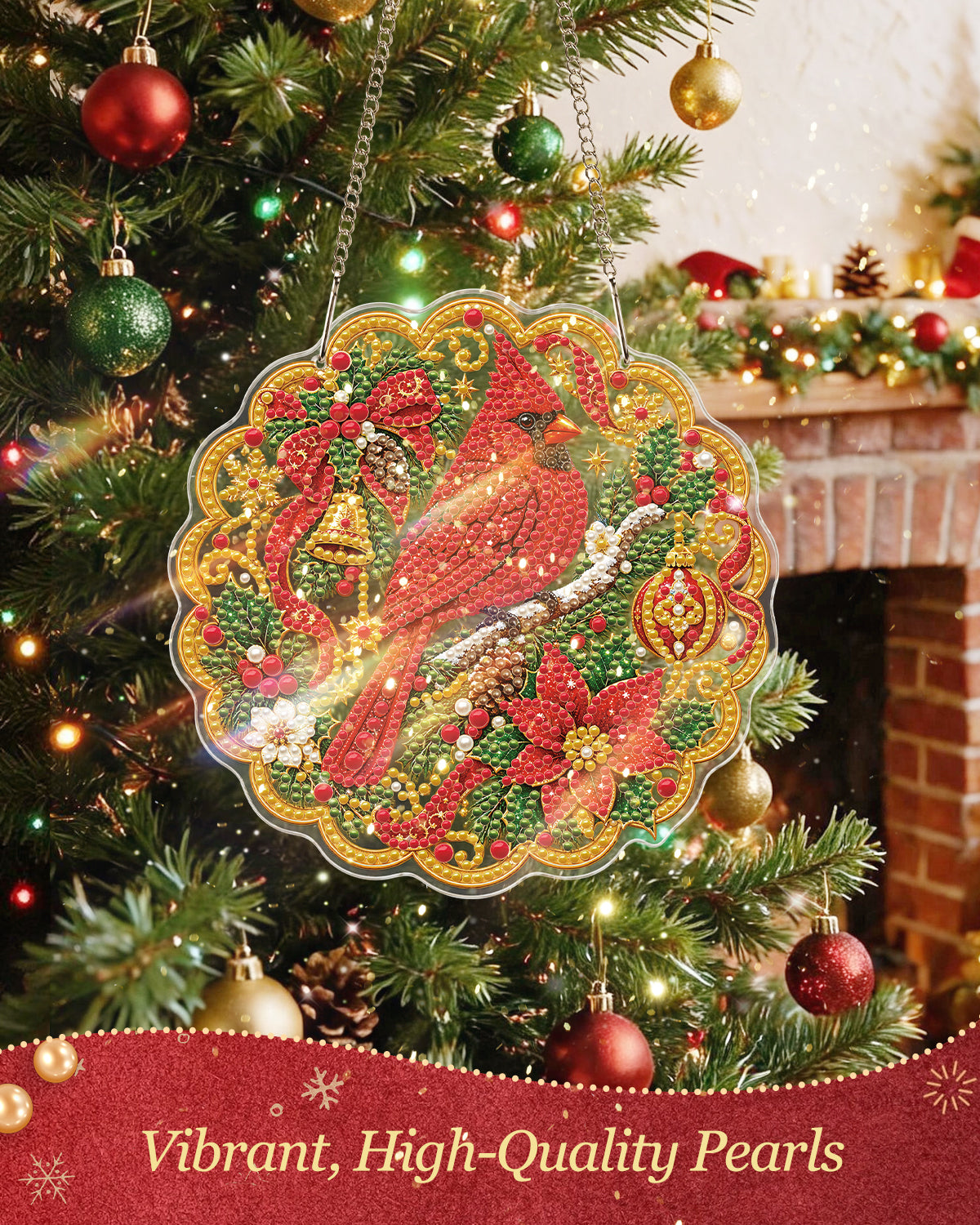 kaayee-christmas-red-cardinal-suncatcher-bastelset-20-cm image 2
