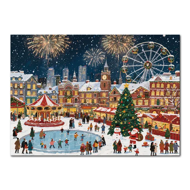 kaayee-cardboard-puzzle-winter-ice-carnival-1000-t-eco-white-board image 1