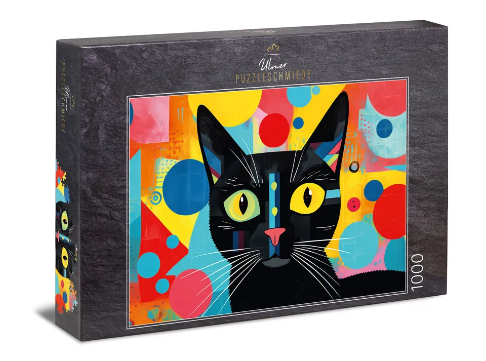 ulmer-puzzleschmiede-puzzle-1000-teile-lebendiges-schwarz-katze image 1