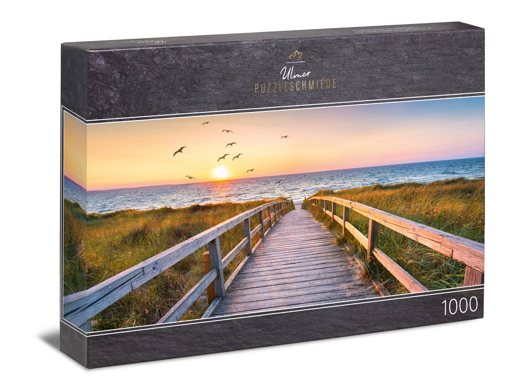 ulmer-puzzleschmiede-puzzle-1000-teile-sunset-sylt-panorama-meer image 1