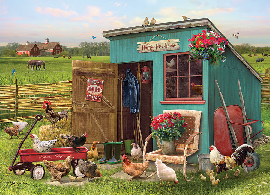 cobble-hill-happy-hens-rahmenpuzzle-35-teile-h-hnerhof image 3