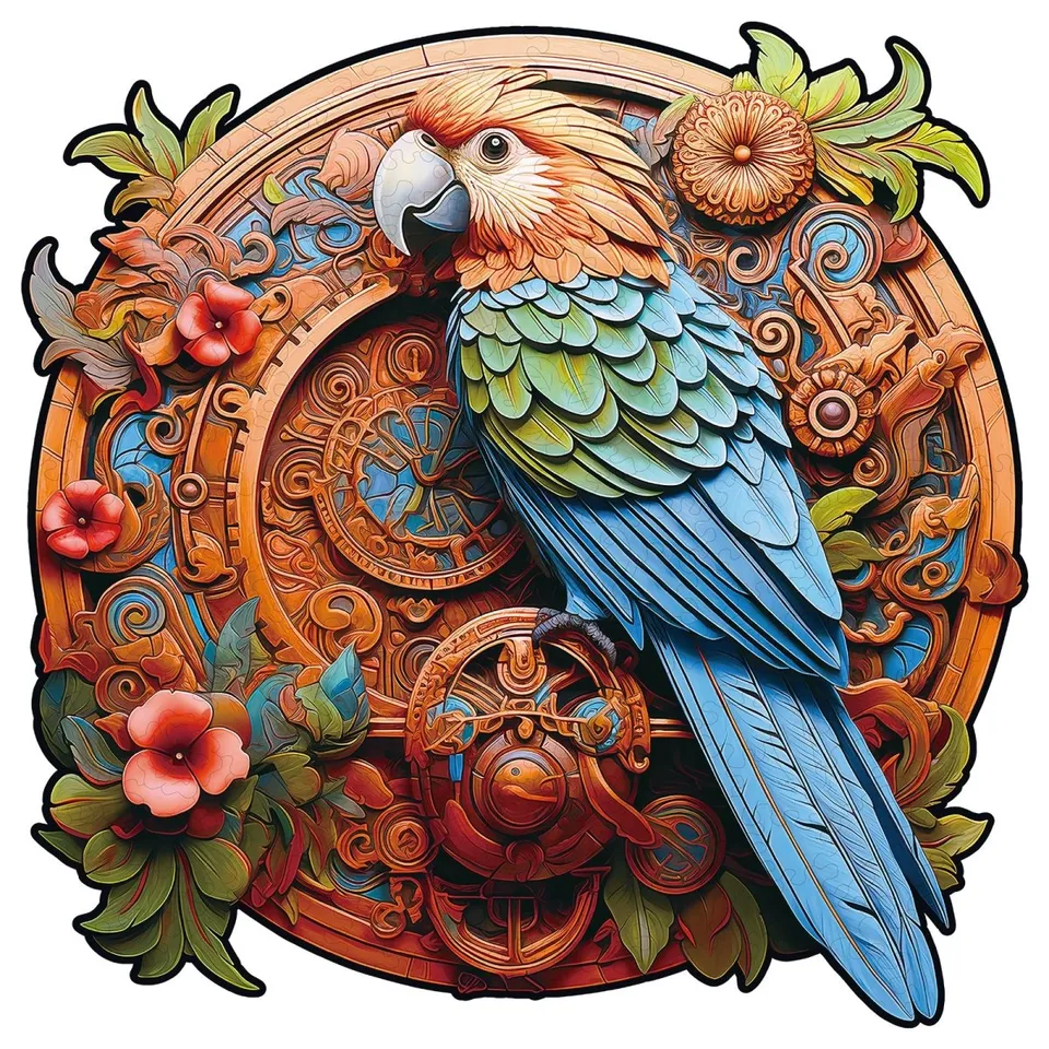 kaayee-gear-parrot-holzpuzzle-papagei-medium image 1