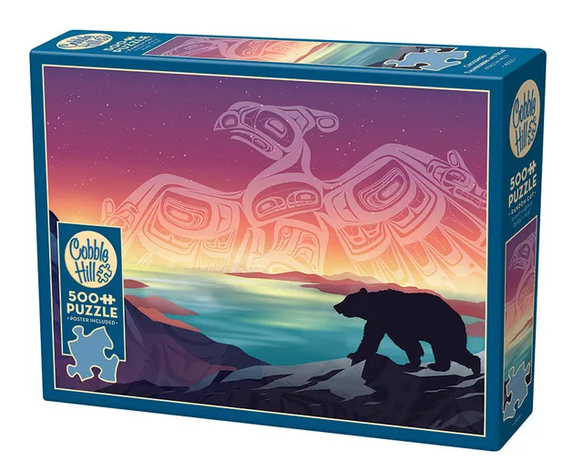 cobble-hill-500-piece-crossings-thunderbird-and-bear-puzzle-b-r image 1