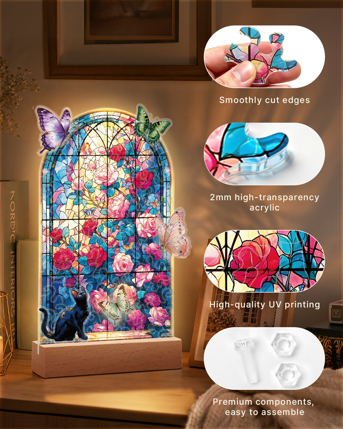 kaayee-night-light-butterfly-garden-acryl-puzzle-lampe image 4