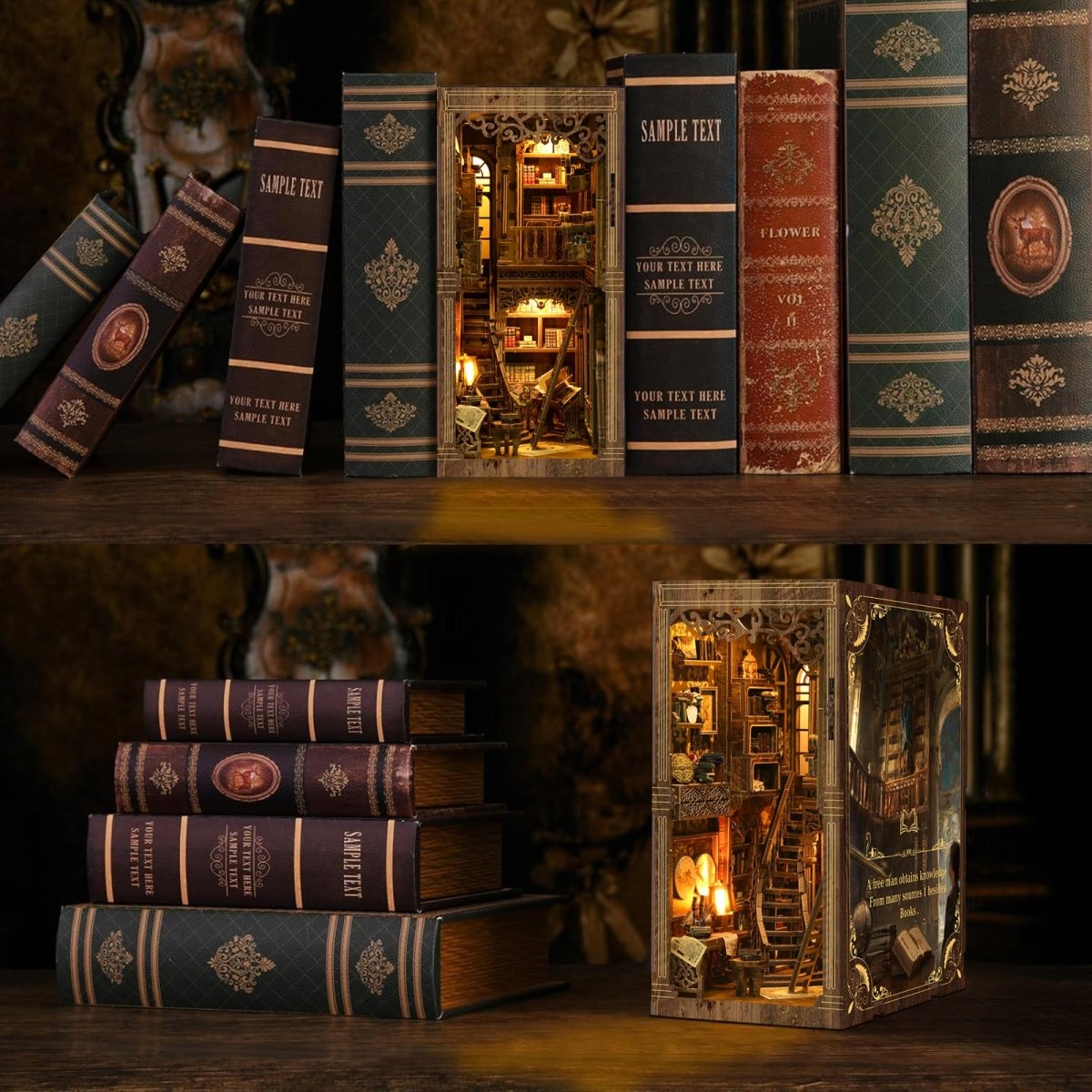 kaayee-book-nook-kit-antique-book-collection-regal-miniatur image 4
