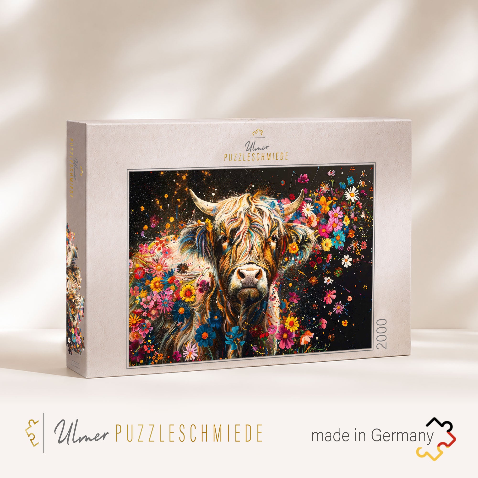 ulmer-puzzleschmiede-puzzle-2000-teile-flower-cow-kuh-puzzle image 2