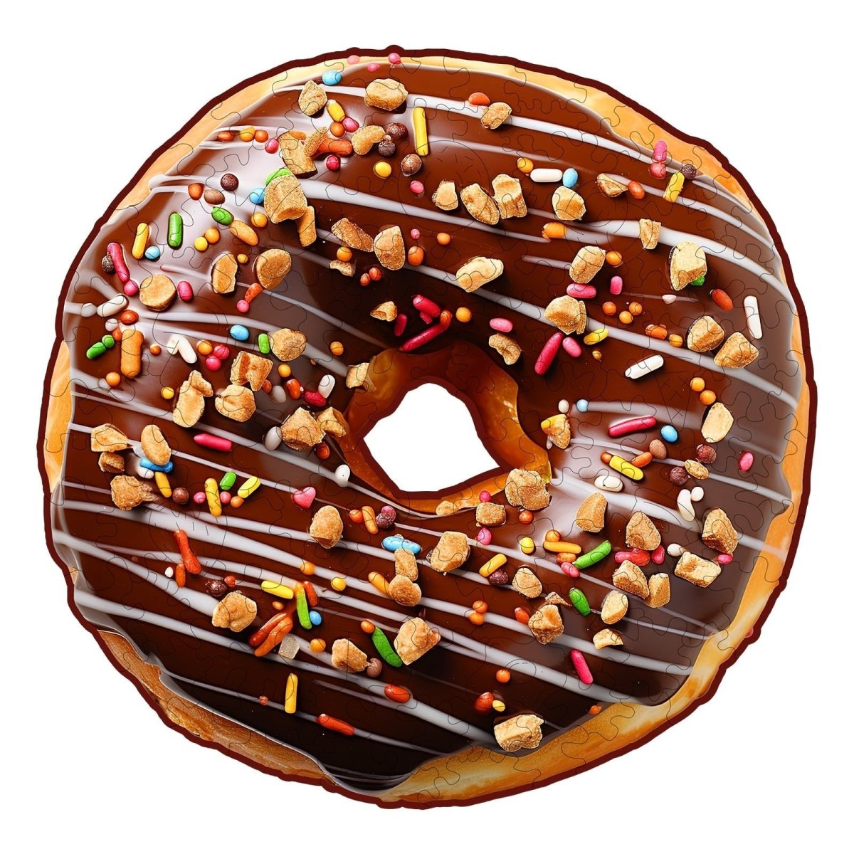 kaayee-wooden-puzzle-chocolate-donut-holzpuzzle-small image 1
