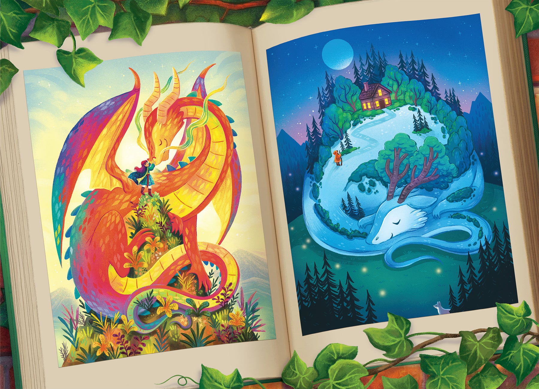 cobble-hill-family-pieces-350-night-day-puzzle-350-teile-drachen image 2