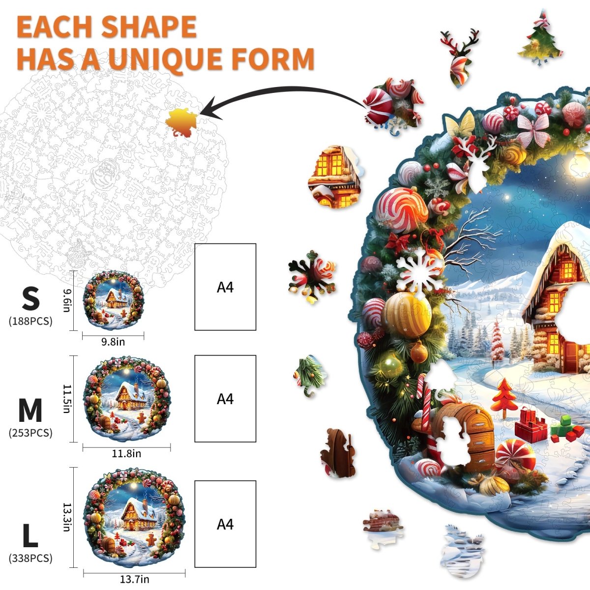 kaayee-wooden-puzzle-christmas-house-holzpuzzle-medium-winter image 4