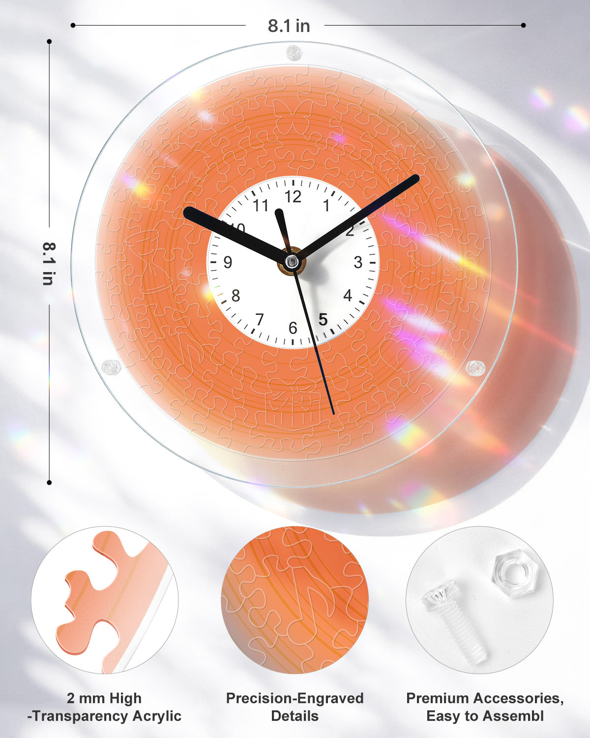 kaayee-clock-kit-vibrant-orange-puzzleuhr-regular-bastelset image 3