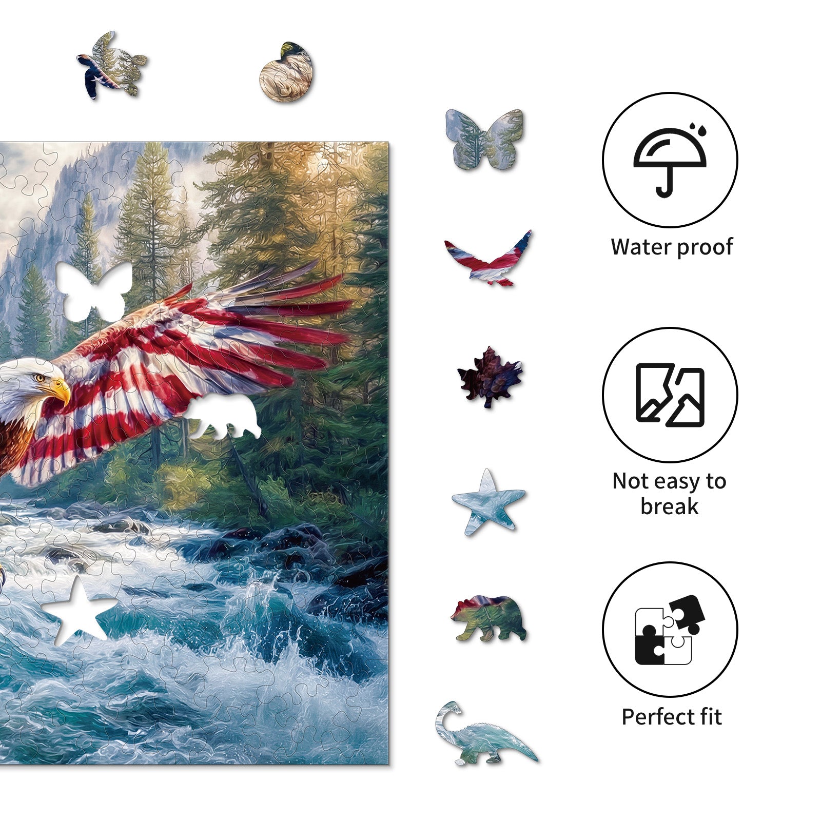 kaayee-flag-bald-eagle-holzpuzzle-medium-wei-kopfseeadler image 2