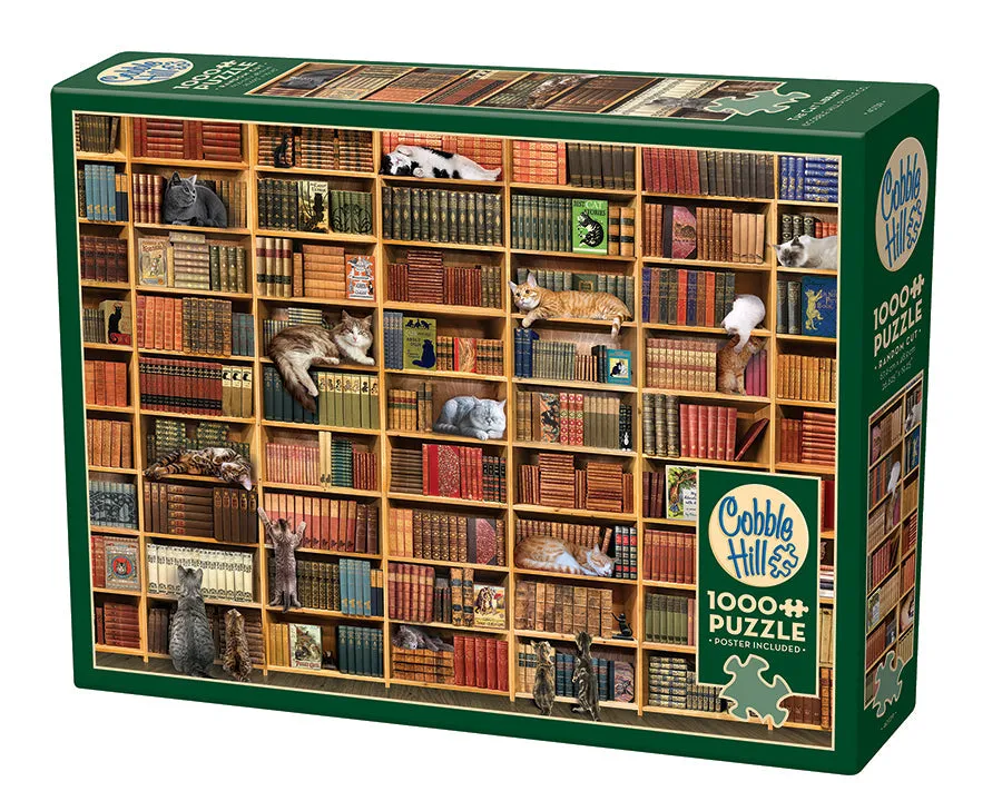 cobble-hill-the-cat-library-puzzle-1000-teile-katzen image 1