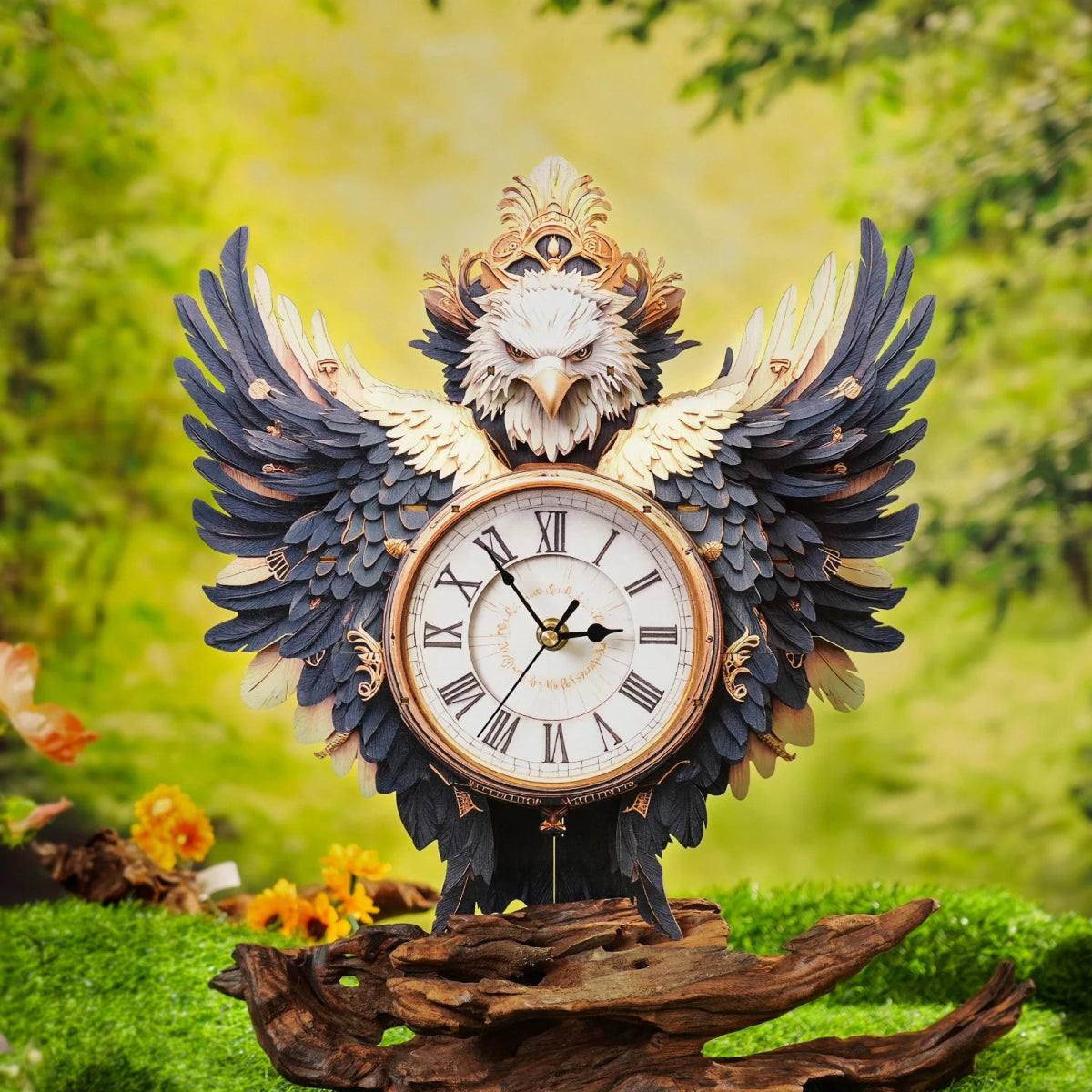 kaayee-clock-kit-eagle-holzuhr-adler-mit-pendel-bausatz image 2