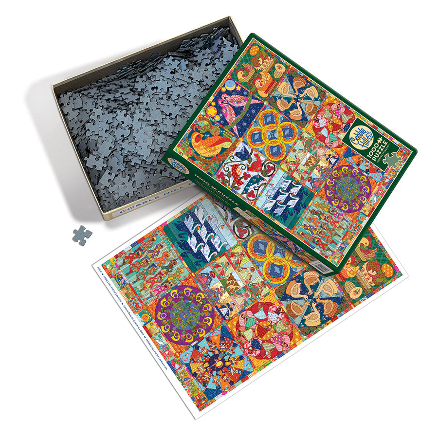 cobble-hill-1000-teile-puzzle-twelve-days-christmas-quilt image 3