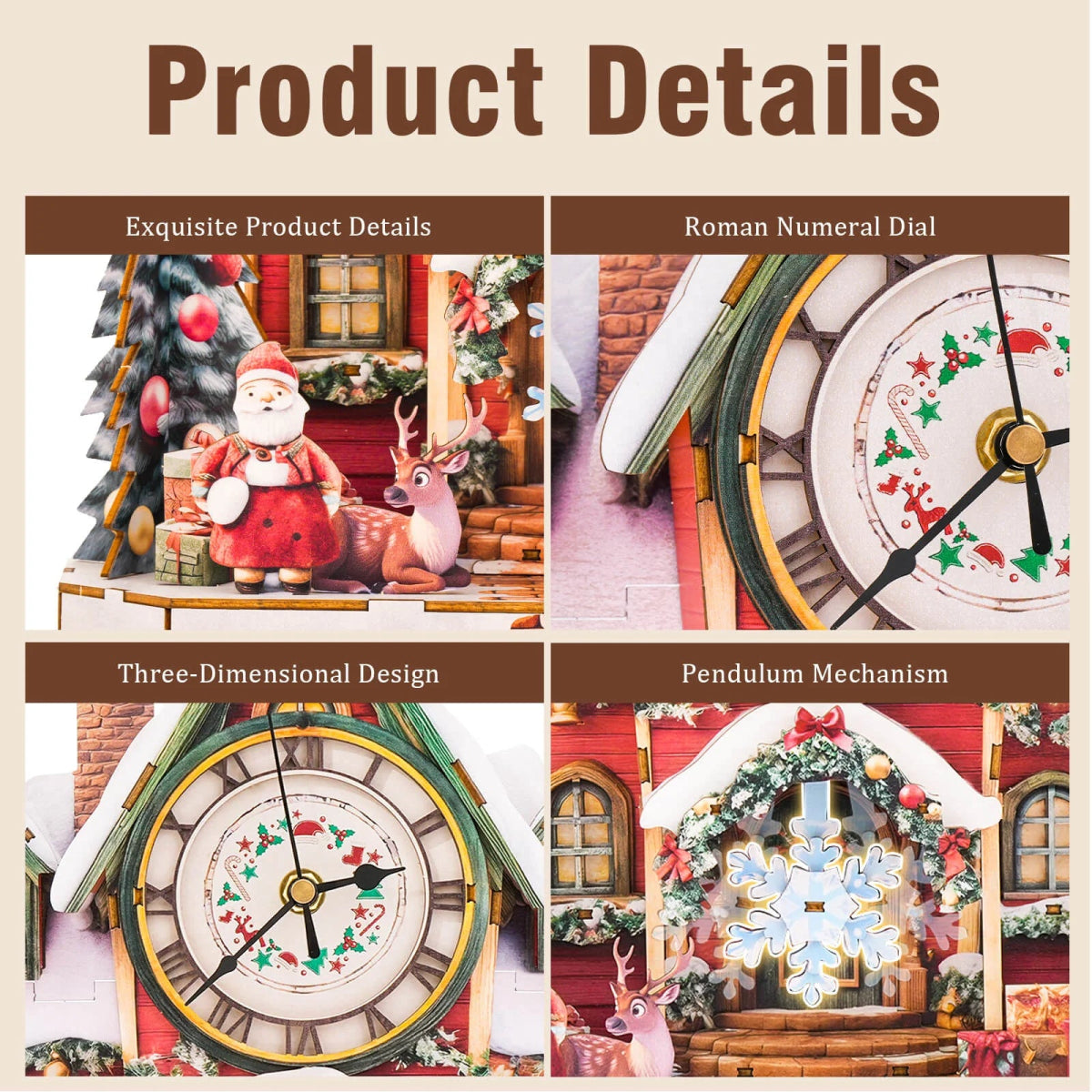 kaayee-clock-kit-christmas-house-holzuhr-weihnachtshaus image 4