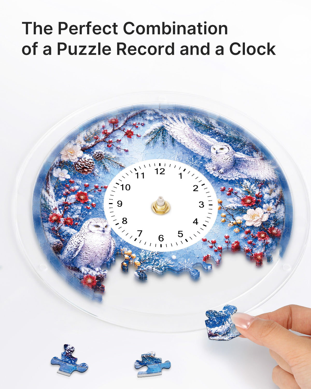 kaayee-clock-kit-owls-winter-grove-puzzleuhr-regular-eulen image 2