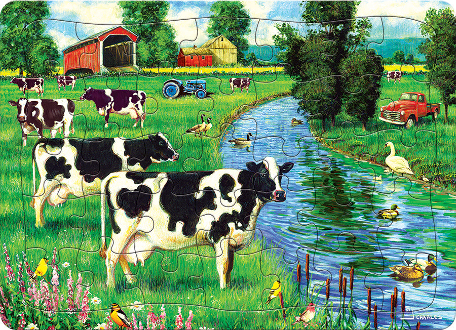 cobble-hill-cow-stream-35-teile-rahmenpuzzle-kuhweide image 1
