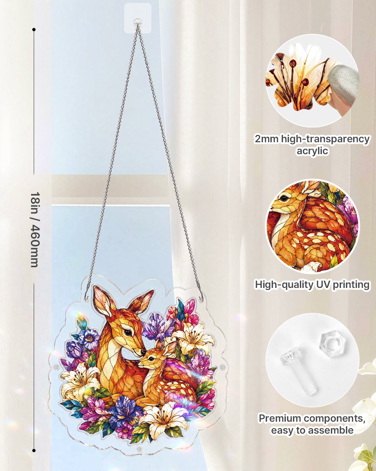 kaayee-suncatcher-puzzle-deer-in-bloom-fensterbild-hirsch image 4