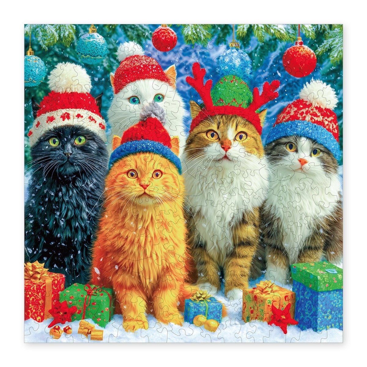 kaayee-wooden-puzzle-santa-kitty-holzpuzzle-medium-weihnachten image 1