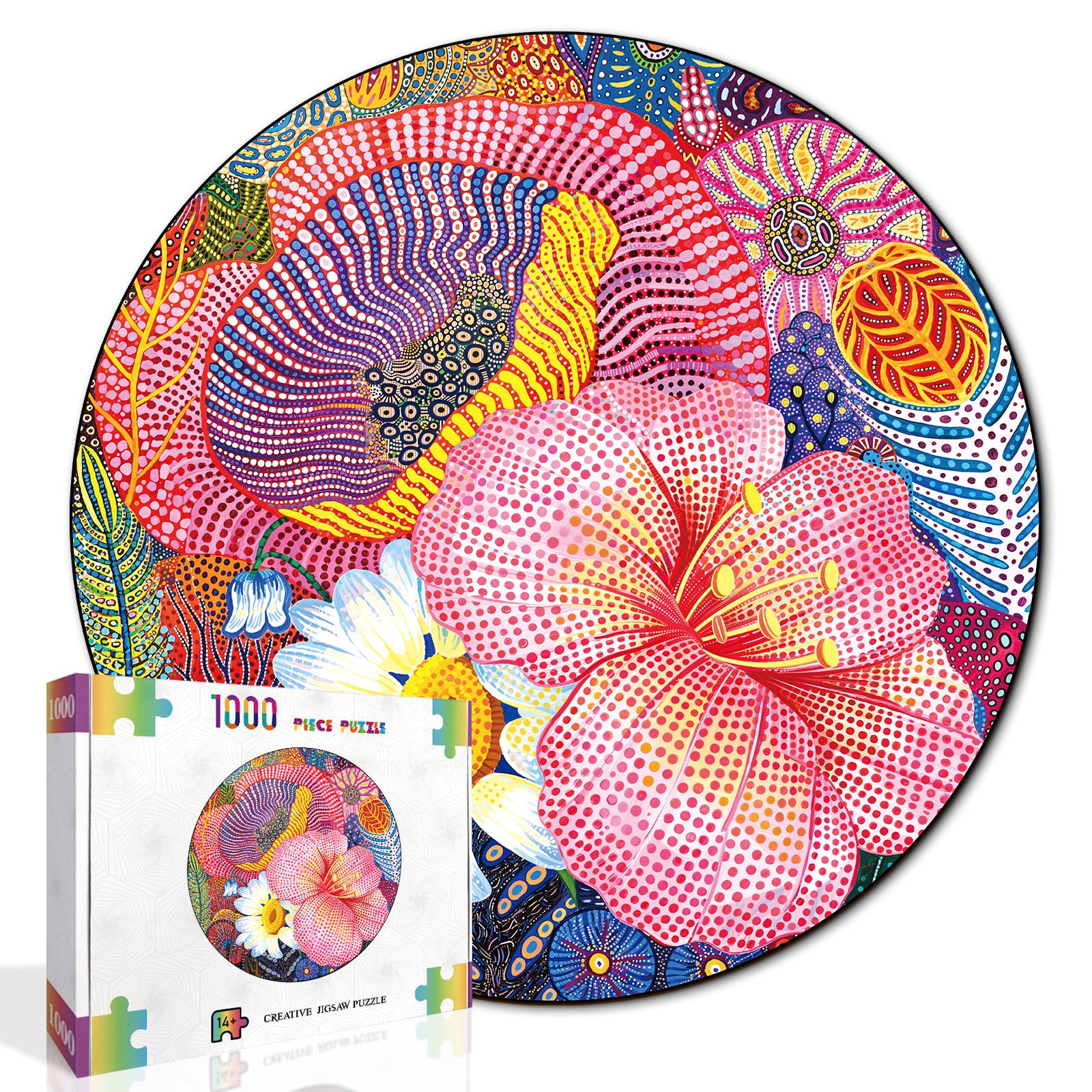 kaayee-cardboard-puzzle-dreamy-wildflowers-1000-teile-eco-white-board image 2