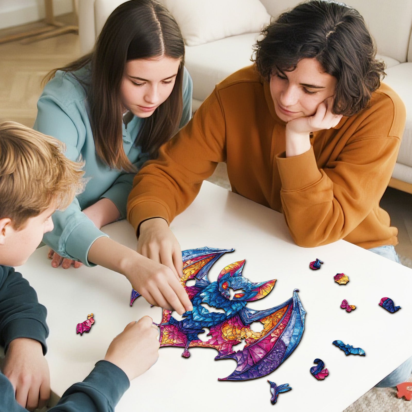 kaayee-prismatic-bat-holzpuzzle-small-fledermaus-bunt image 7