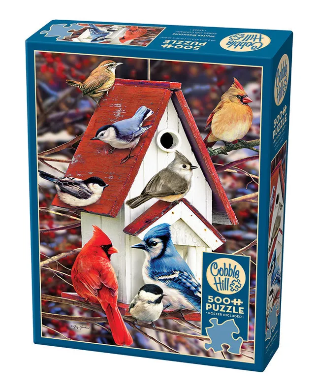 cobble-hill-500-piece-winter-birdhouse-puzzle-500-teile-v-gel-winter image 1