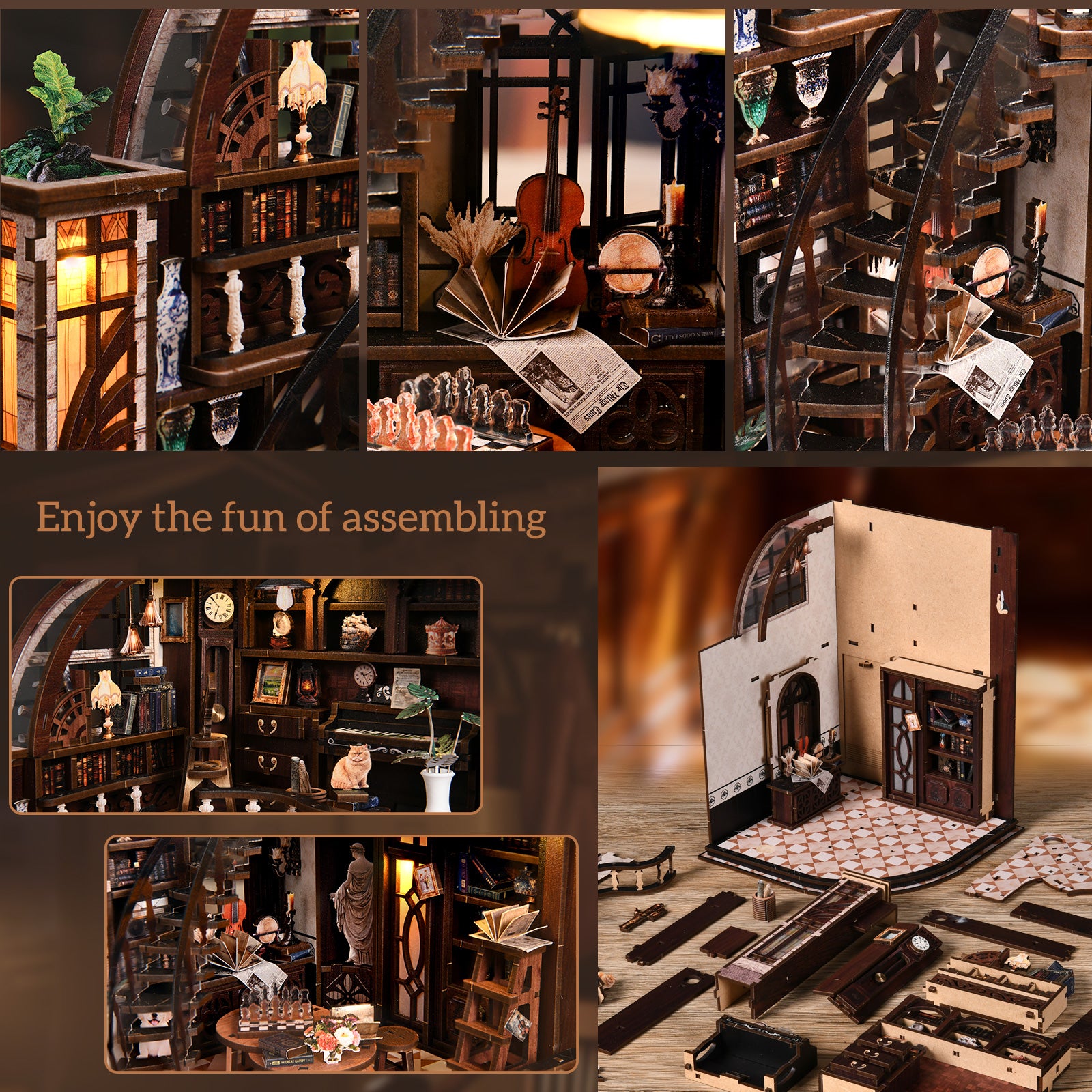 kaayee-miniature-bacchus-bookstore-diy-miniaturhaus-holz-led image 7