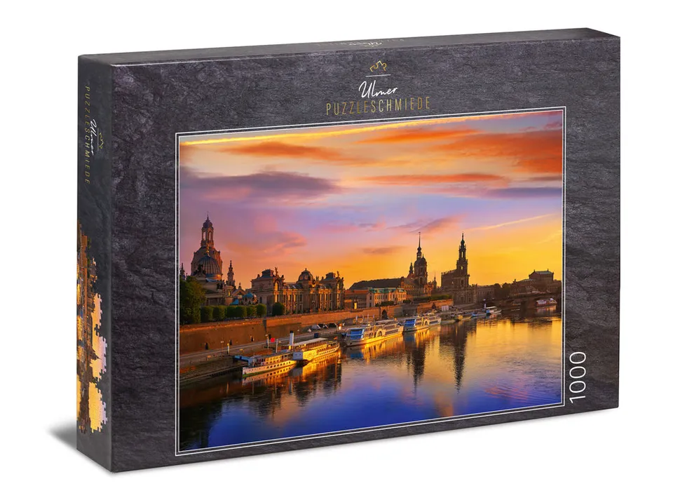 ulmer-puzzleschmiede-1000-teile-dresden-sonnenuntergang-puzzle image 1