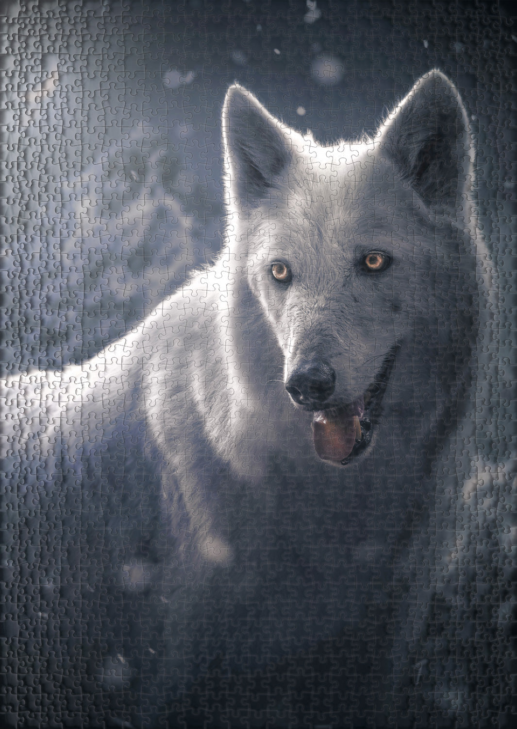 ulmer-puzzleschmiede-puzzle-1000-teile-tundra-wolf-nacht-puzzle image 2