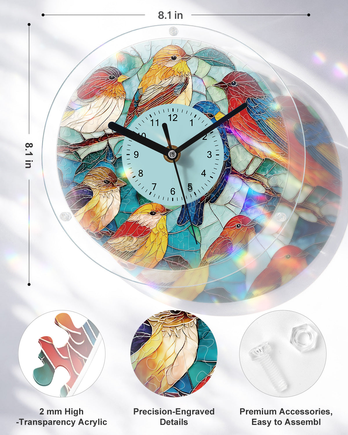 kaayee-clock-kit-birds-in-harmony-puzzle-uhr-regular-acryl-v-gel image 3