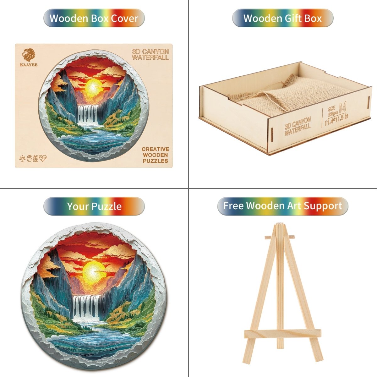 kaayee-wooden-puzzle-canyon-wasserfall-medium-holzpuzzle image 3