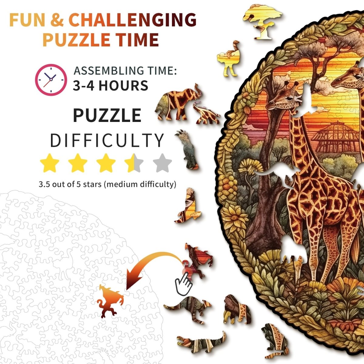 kaayee-giraffe-family-wooden-puzzle-holzpuzzle-medium-giraffe image 3