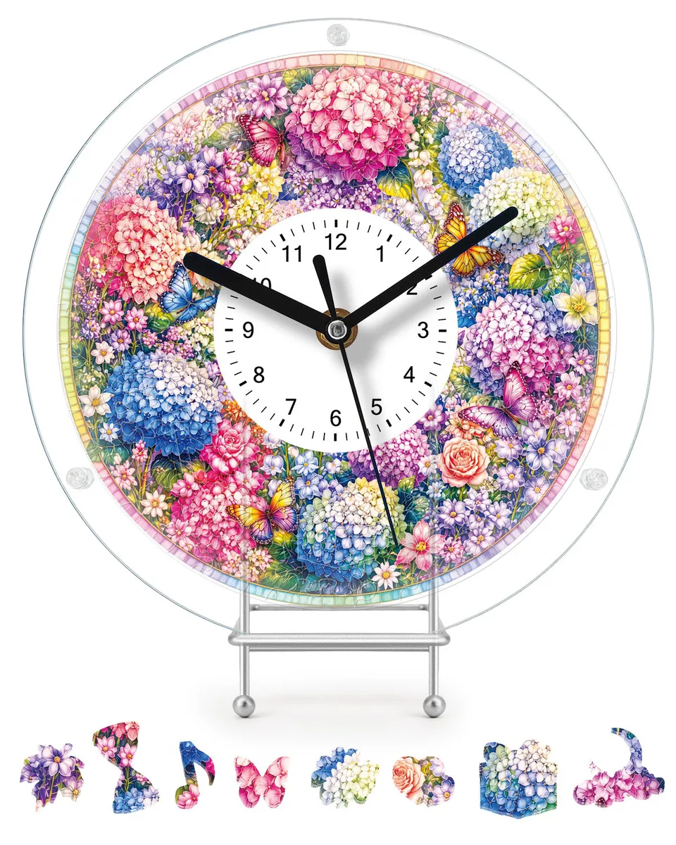 kaayee-hydrangea-symphony-puzzle-uhr-regular-hortensie image 1