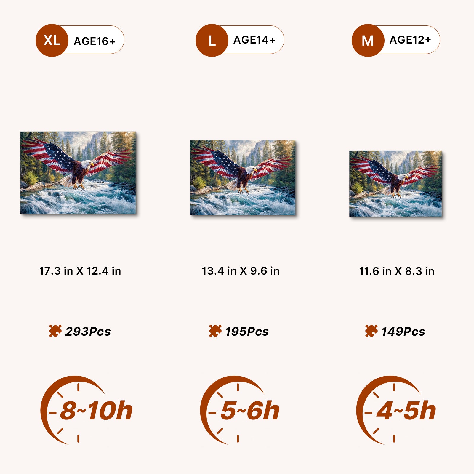kaayee-flag-bald-eagle-holzpuzzle-medium-wei-kopfseeadler image 3